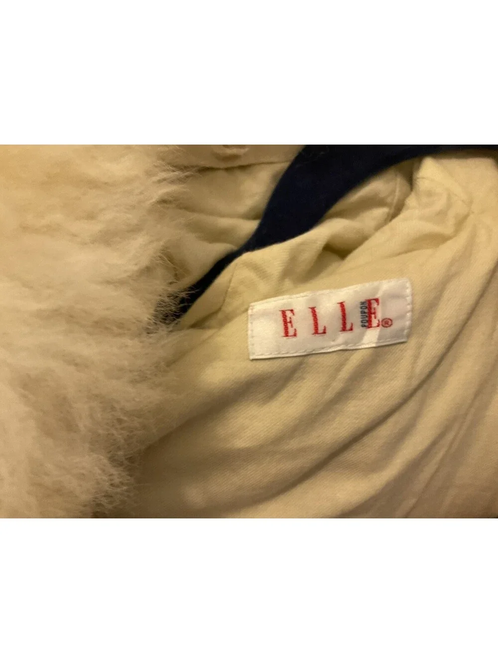 Elle Poupon Vintage Girls Down Jacket Fur Trim Sz Medium